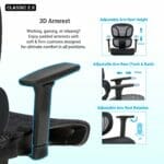 black ergonomic office chair arm rest