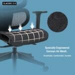 black ergonomic office chair seat